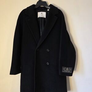 Aritzia Babaton Black Double-Breasted Trench Coat